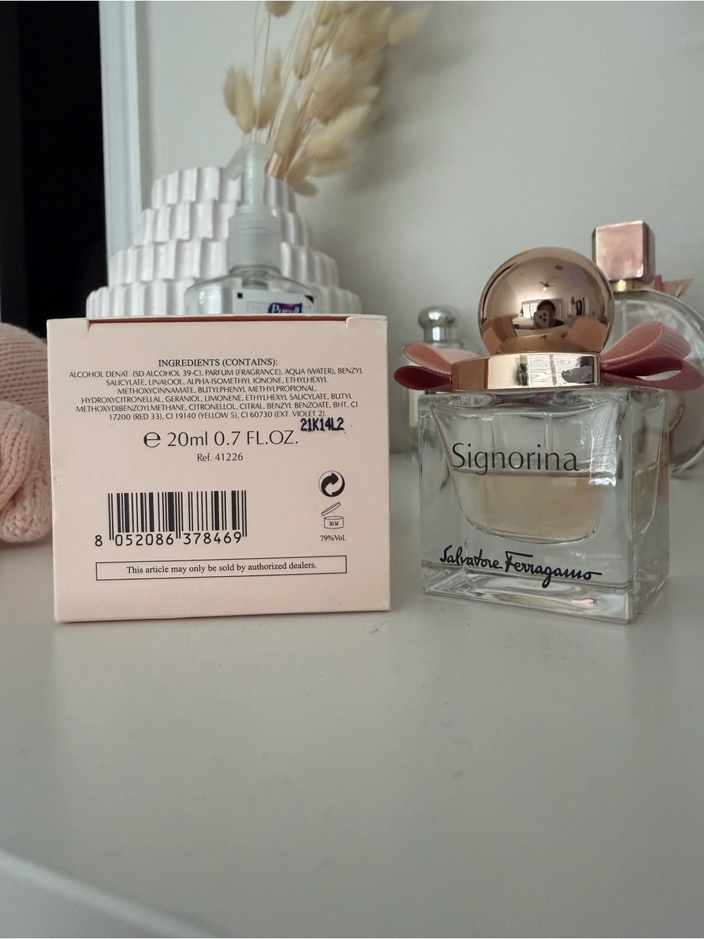 Salvatore Ferragamo Signorina Mini in Pink and Gold Accents - Picture 3 of 3